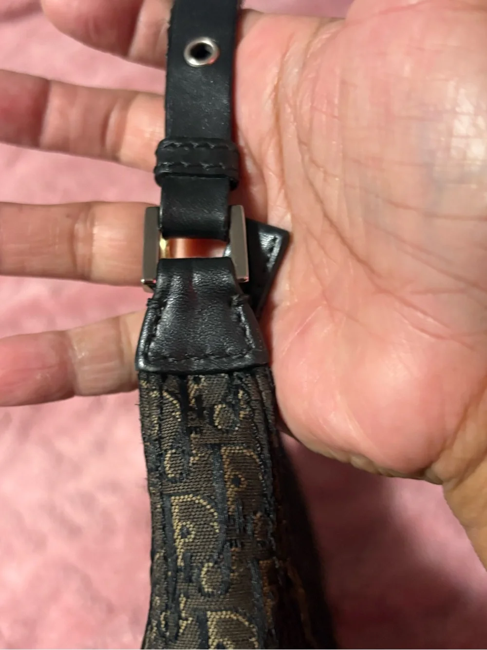 Dior Black Trotter Monogram Croissant Shoulder Bag